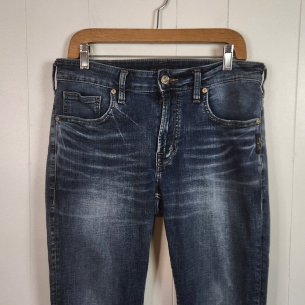 Silver Jeans Konrad Slim Leg Stretch Dark Wash Jeans Mens Size 32x32 Western - Picture 5 of 12